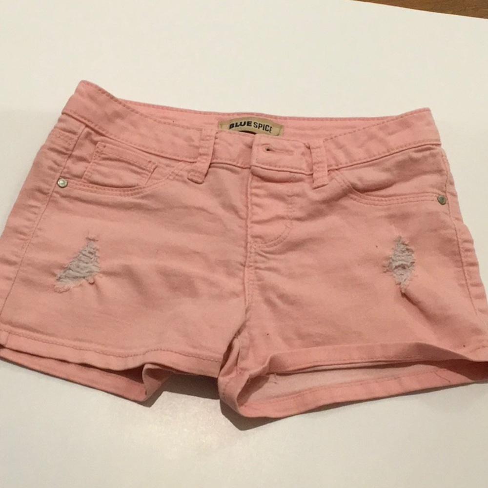 jean shorts pink/coral
